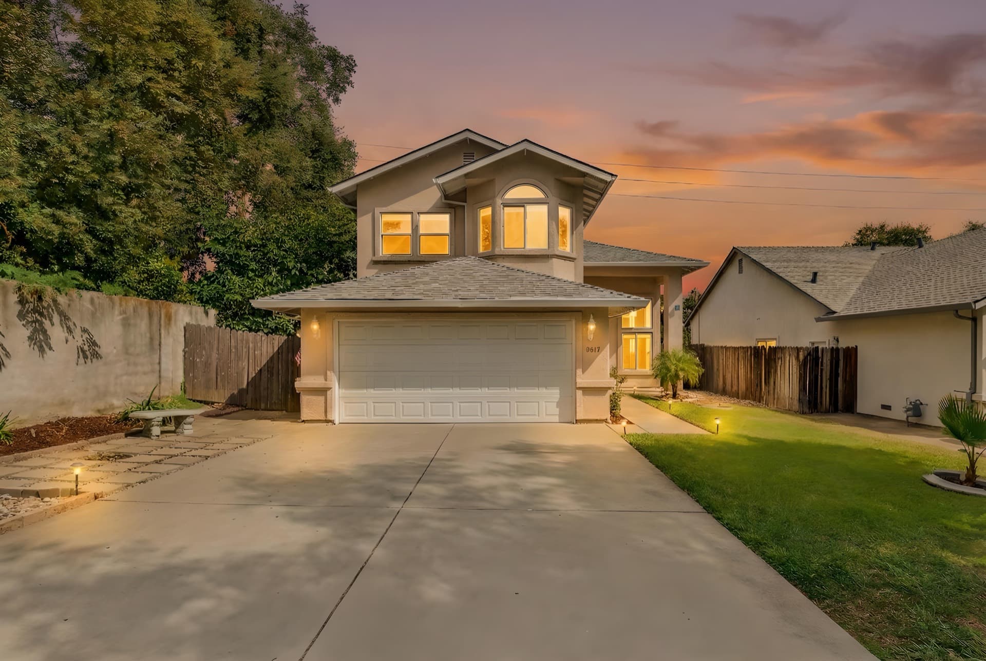 A Northern California home at golden hour
